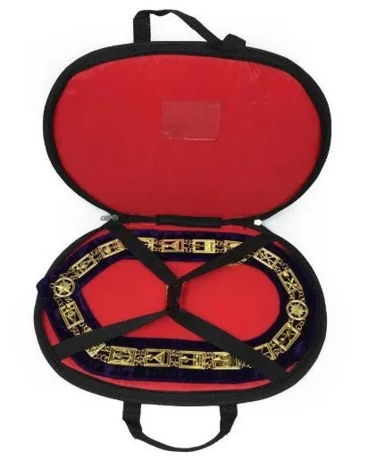 32nd Degree - Scottish Rite Wings DOWN Chain Collar - Gold/Silver on Purple   Free Case