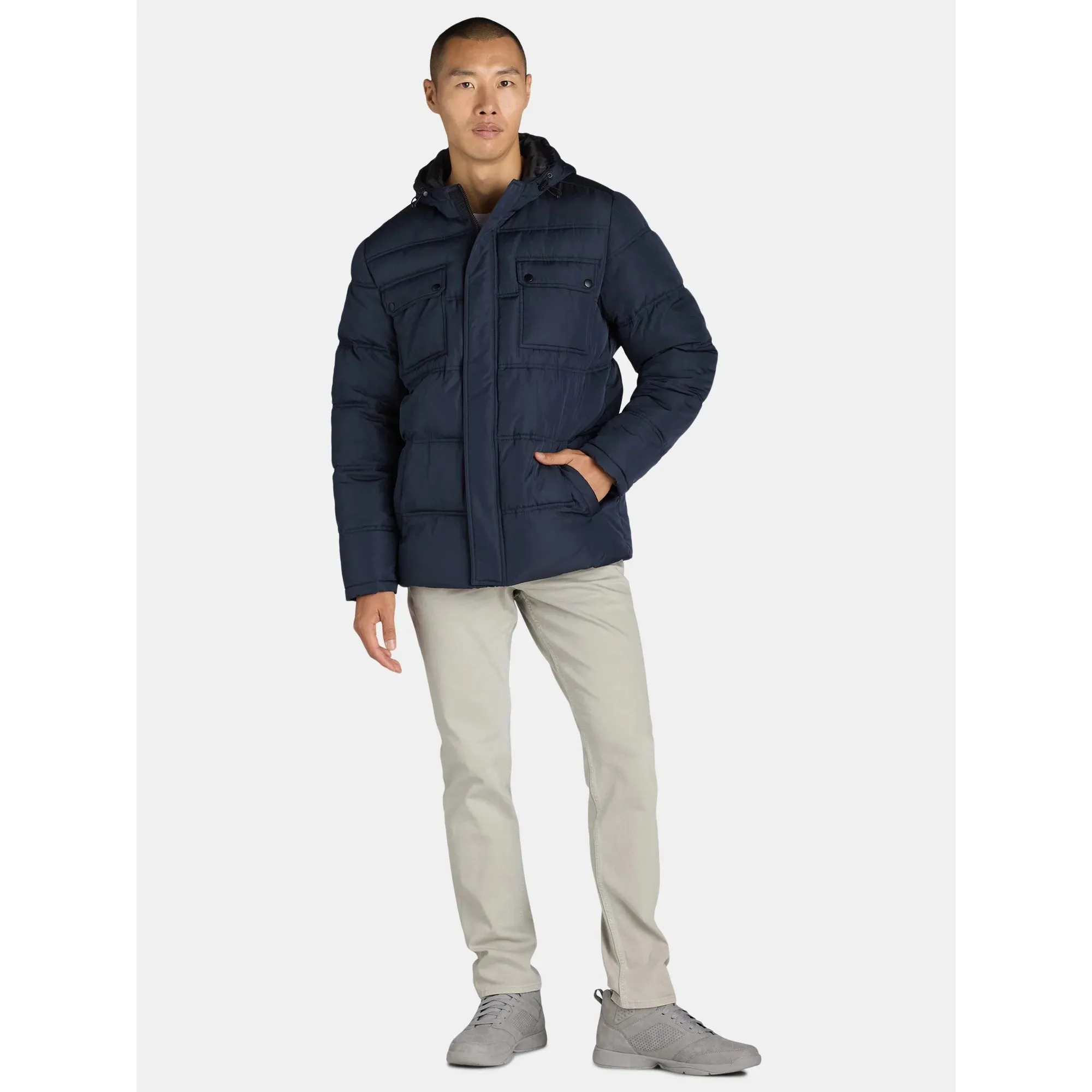 4 Pocket Quilted Heavy Puffer Navy