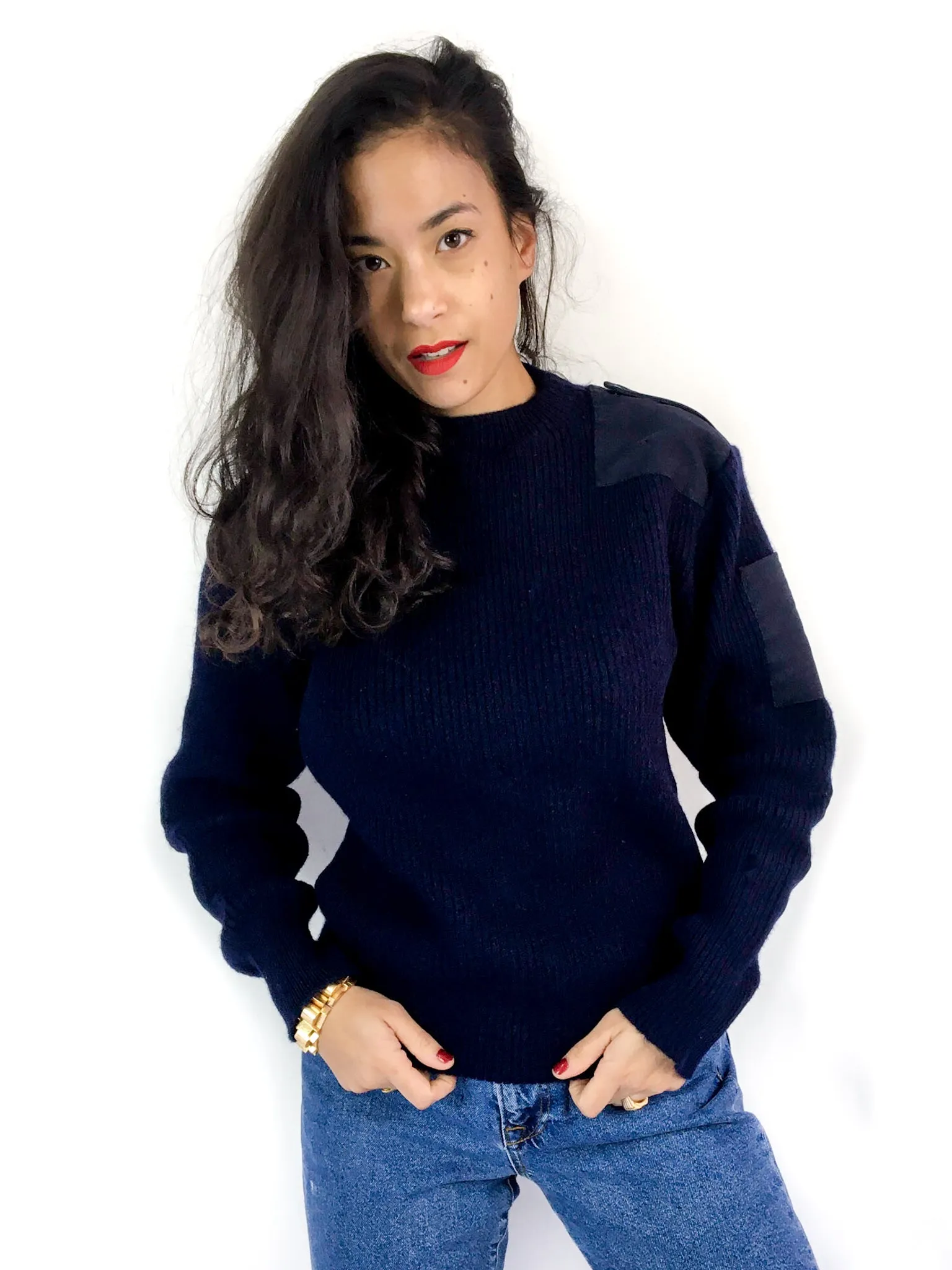 90s vintage unisex crew neck sweater, French army supply