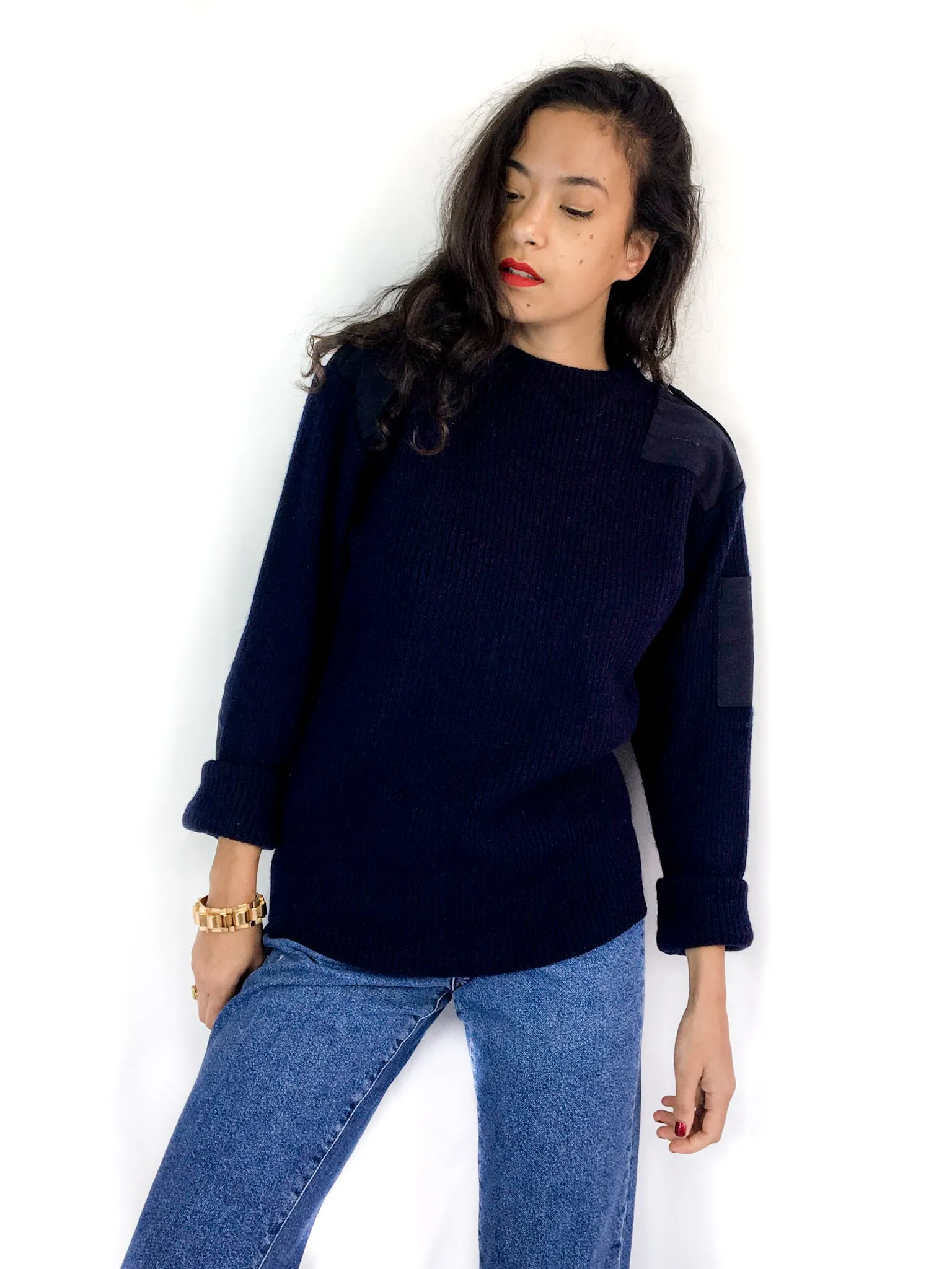 90s vintage unisex crew neck sweater, French army supply