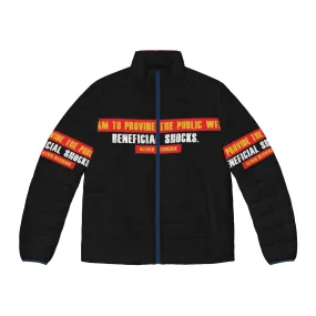 Alfred Hitchcock Quote Puffer Jacket: "It's What You Don't See" - Iconic Horror Director