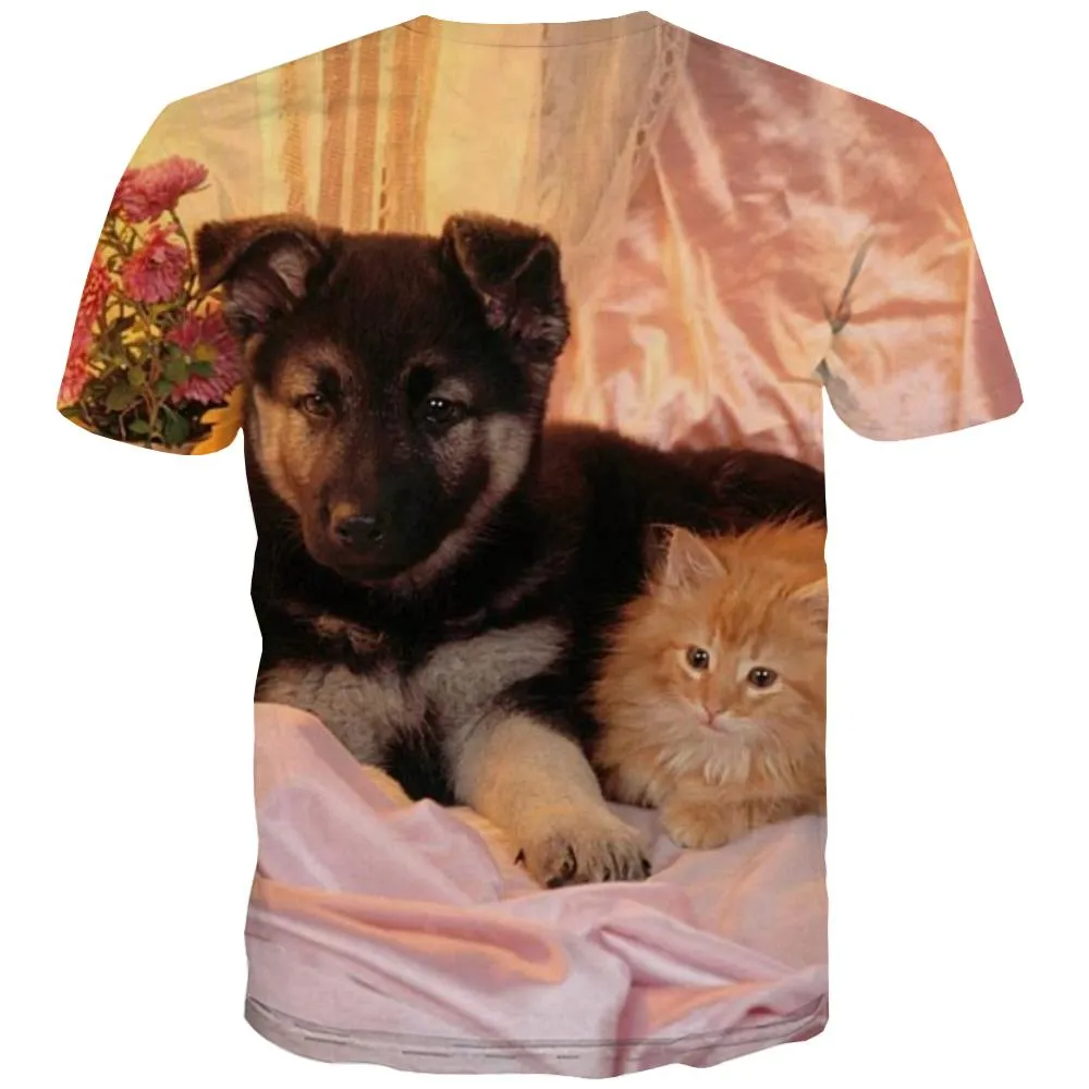 animal tshirt3D tshirt docile petscat and dog men Cool art costume