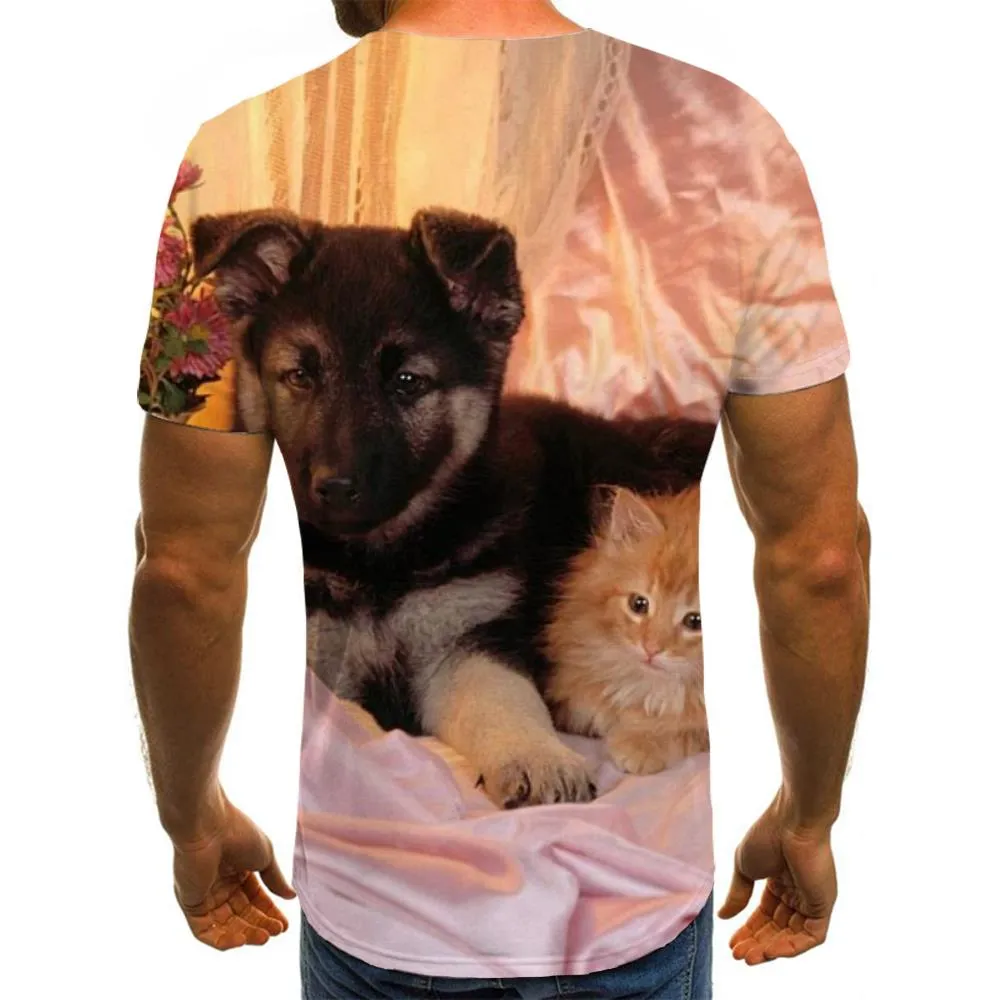 animal tshirt3D tshirt docile petscat and dog men Cool art costume