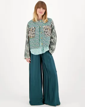 Annie Wide Leg Emerald Pants