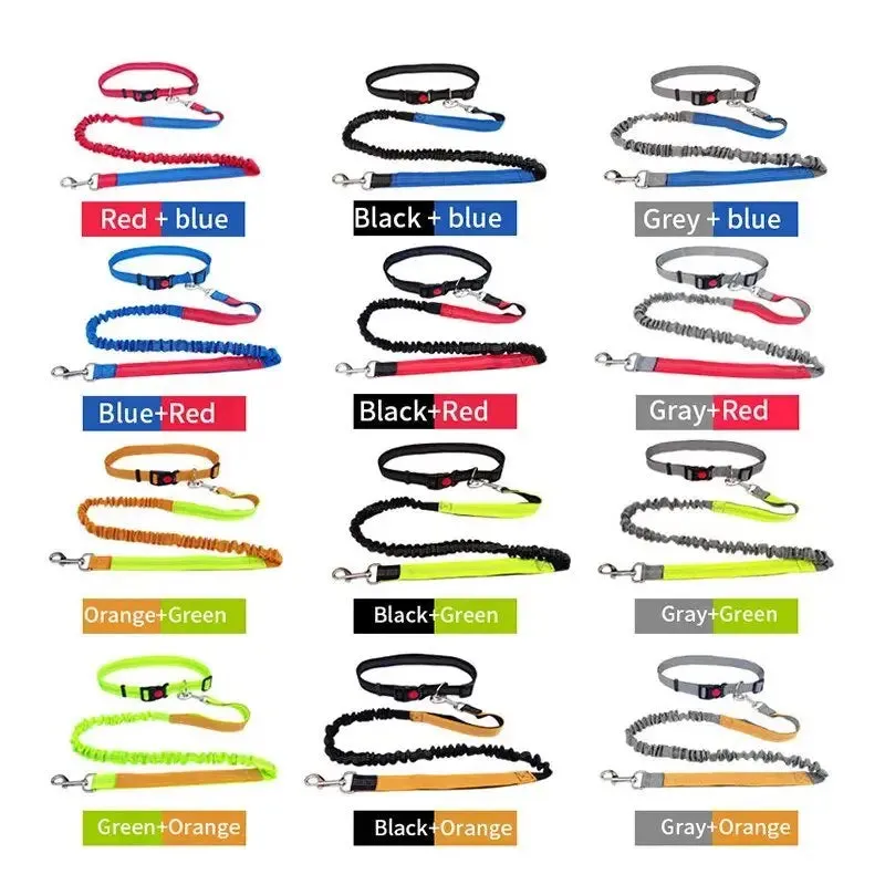 Anniepaw Dog Leash Nylon Hand Freely Dogs Harness Collar Jogging Running Lead Adjustable Waist Leashes Traction Belt Rope Pet Products