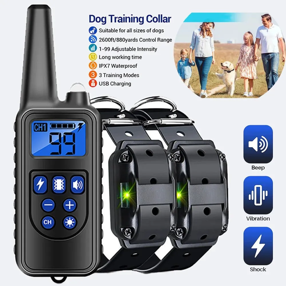 AnniePaw Rechargeable Dog Training Collar - Shock & Vibration with Clicker