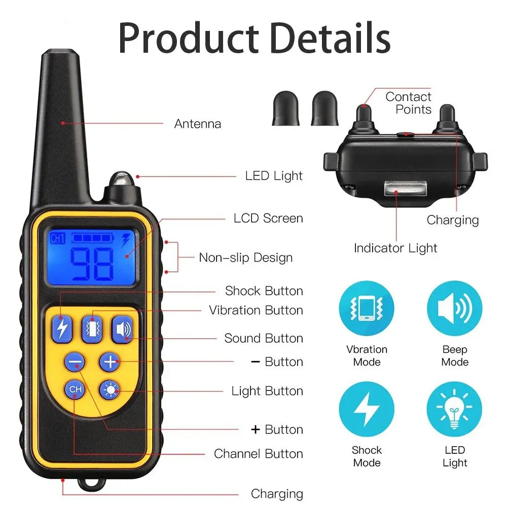 AnniePaw Rechargeable Dog Training Collar - Shock & Vibration with Clicker