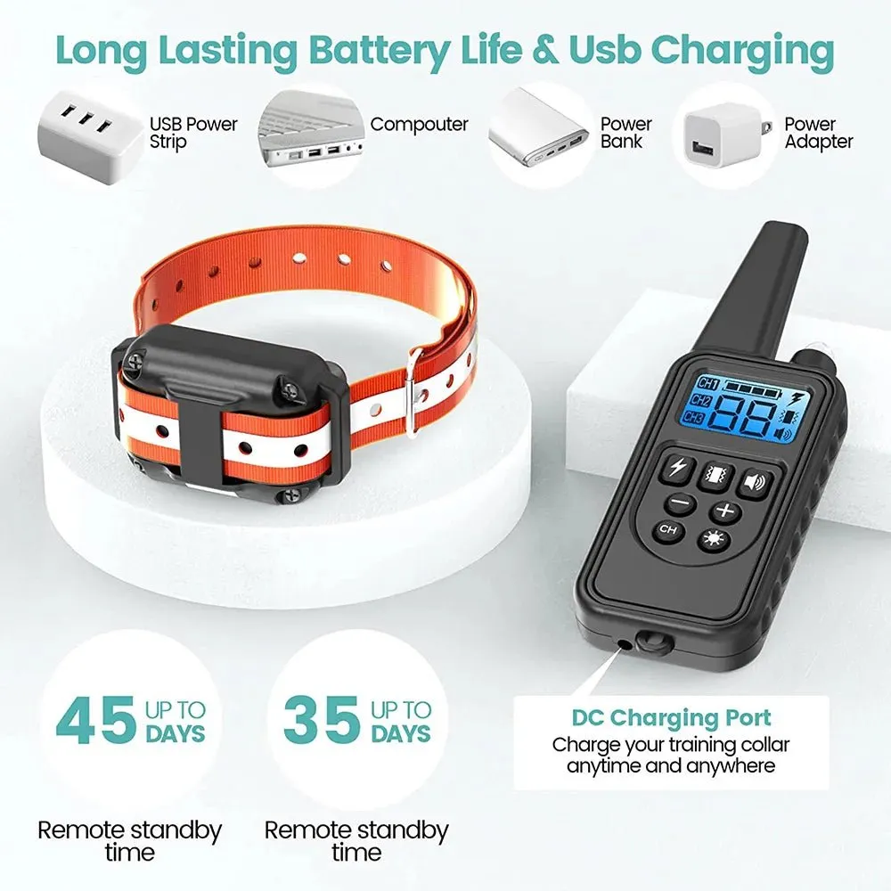 AnniePaw Rechargeable Dog Training Collar - Shock & Vibration with Clicker