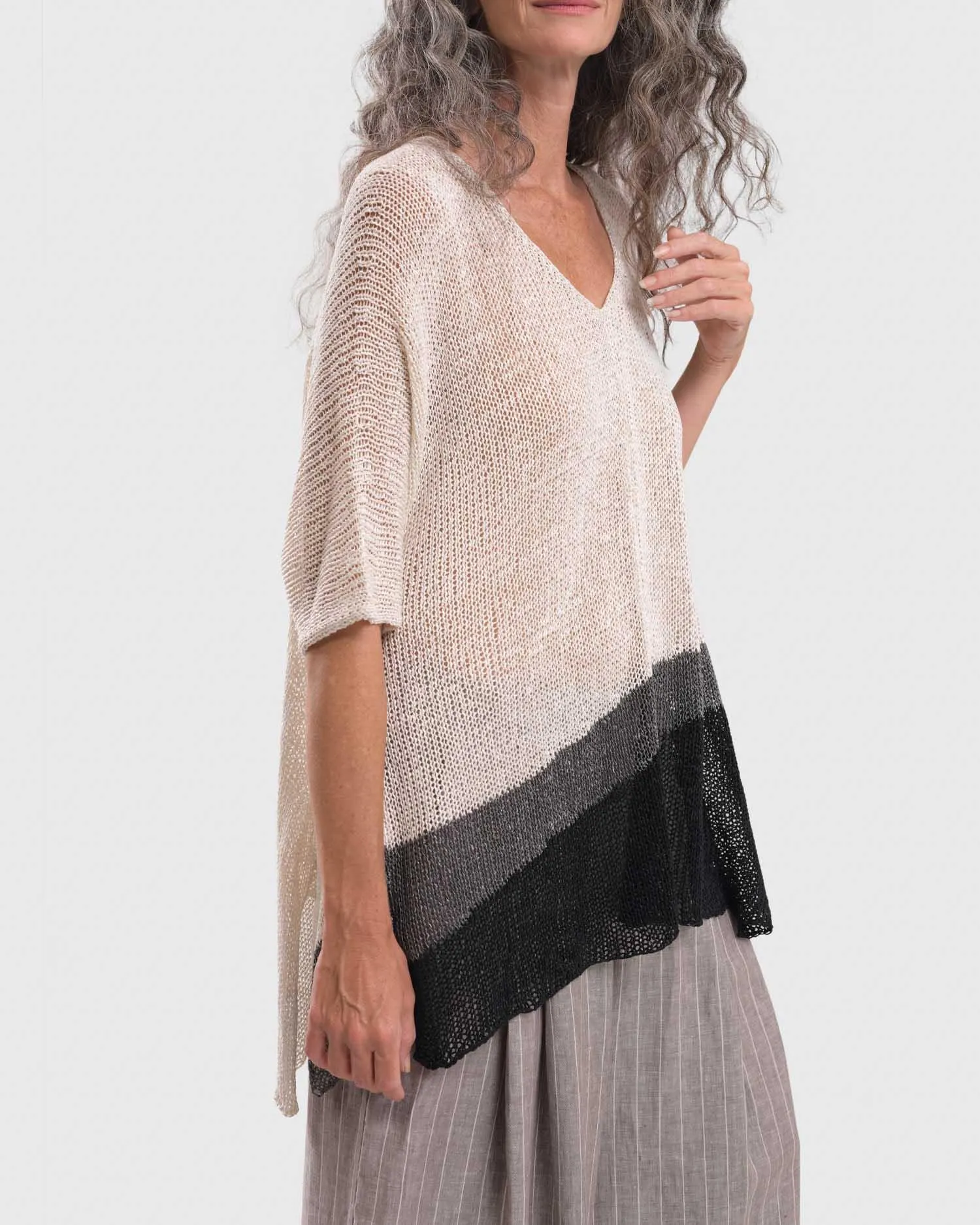 Arc Tunic Sweater, White