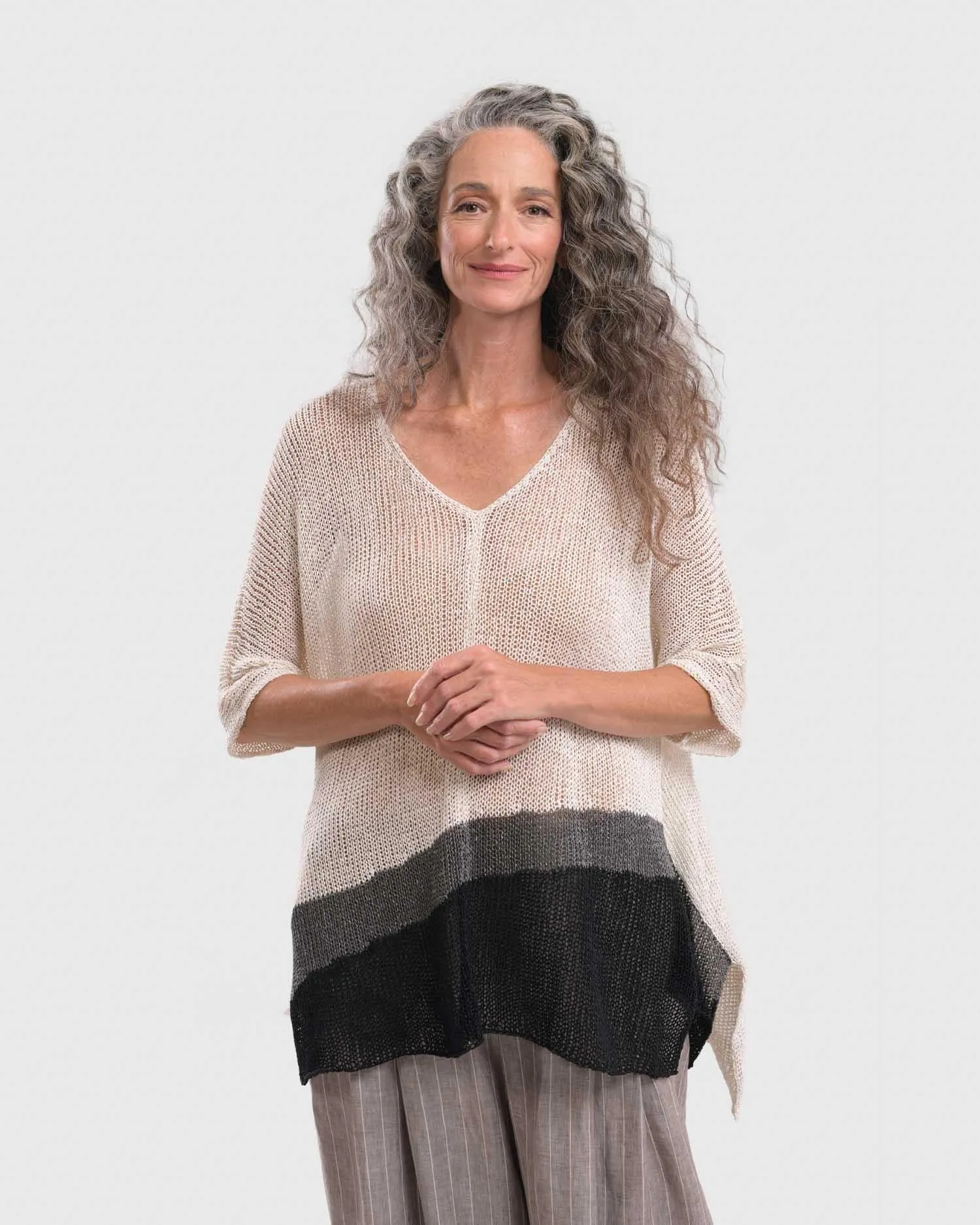 Arc Tunic Sweater, White