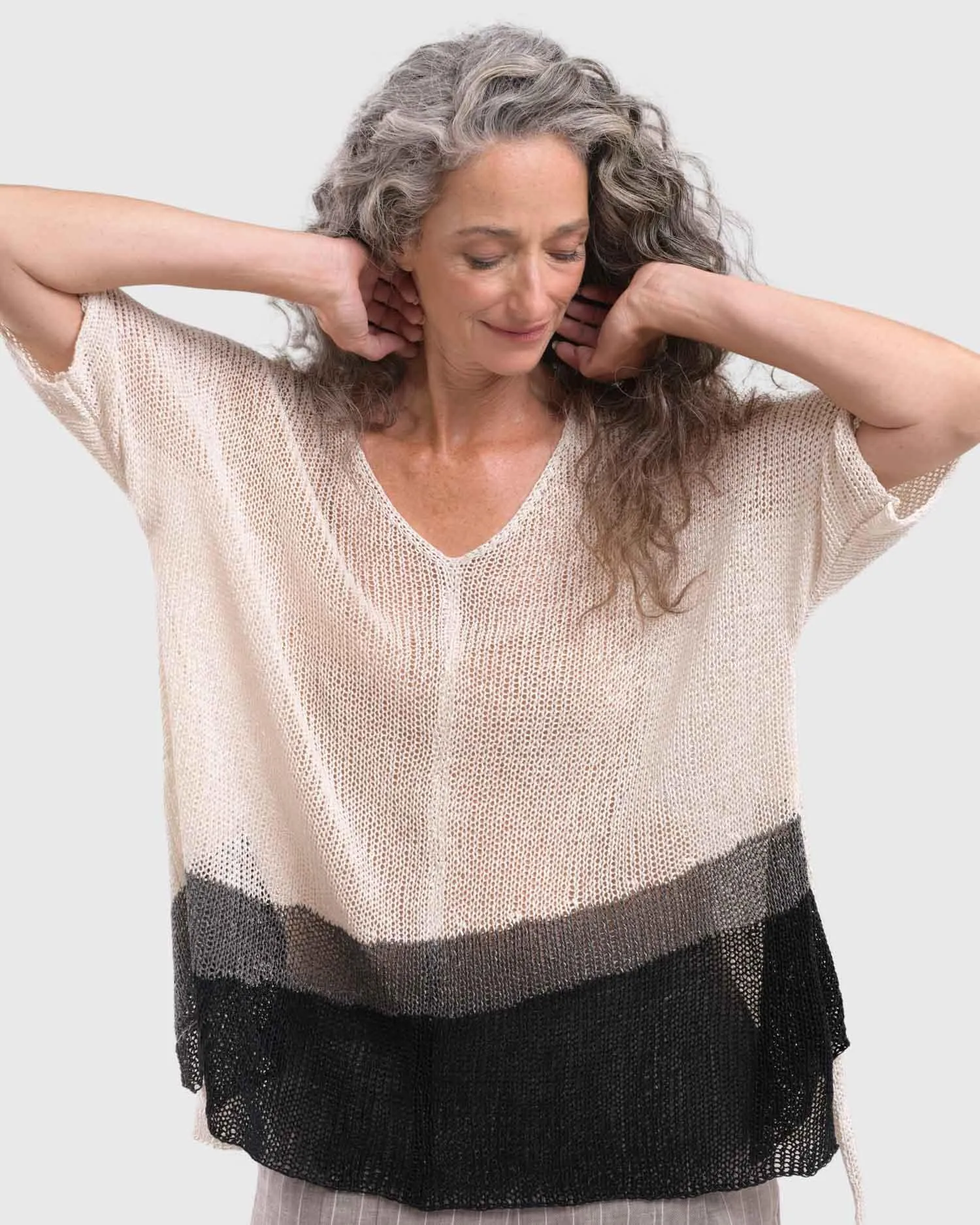 Arc Tunic Sweater, White