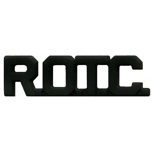 Army ROTC Collar Device: Cutout Letters - black metal