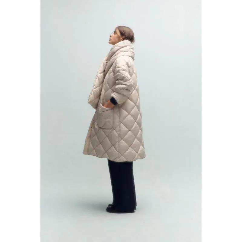 Barbour Brigitte Ladies Puffer Coat & Scarf - French Oak/Sky Dress Tartan