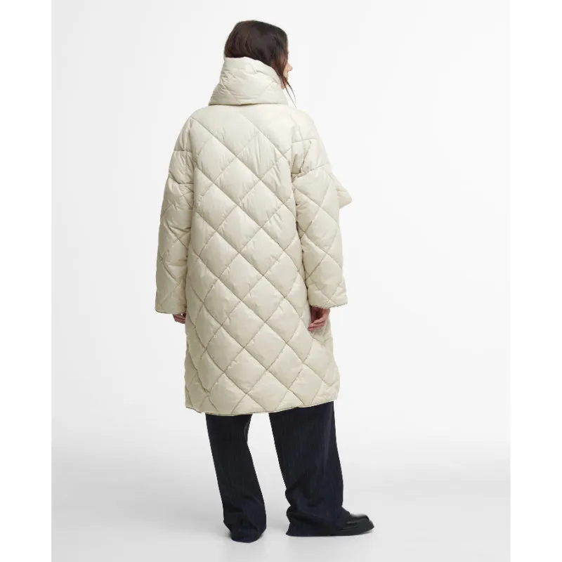 Barbour Brigitte Ladies Puffer Coat & Scarf - French Oak/Sky Dress Tartan