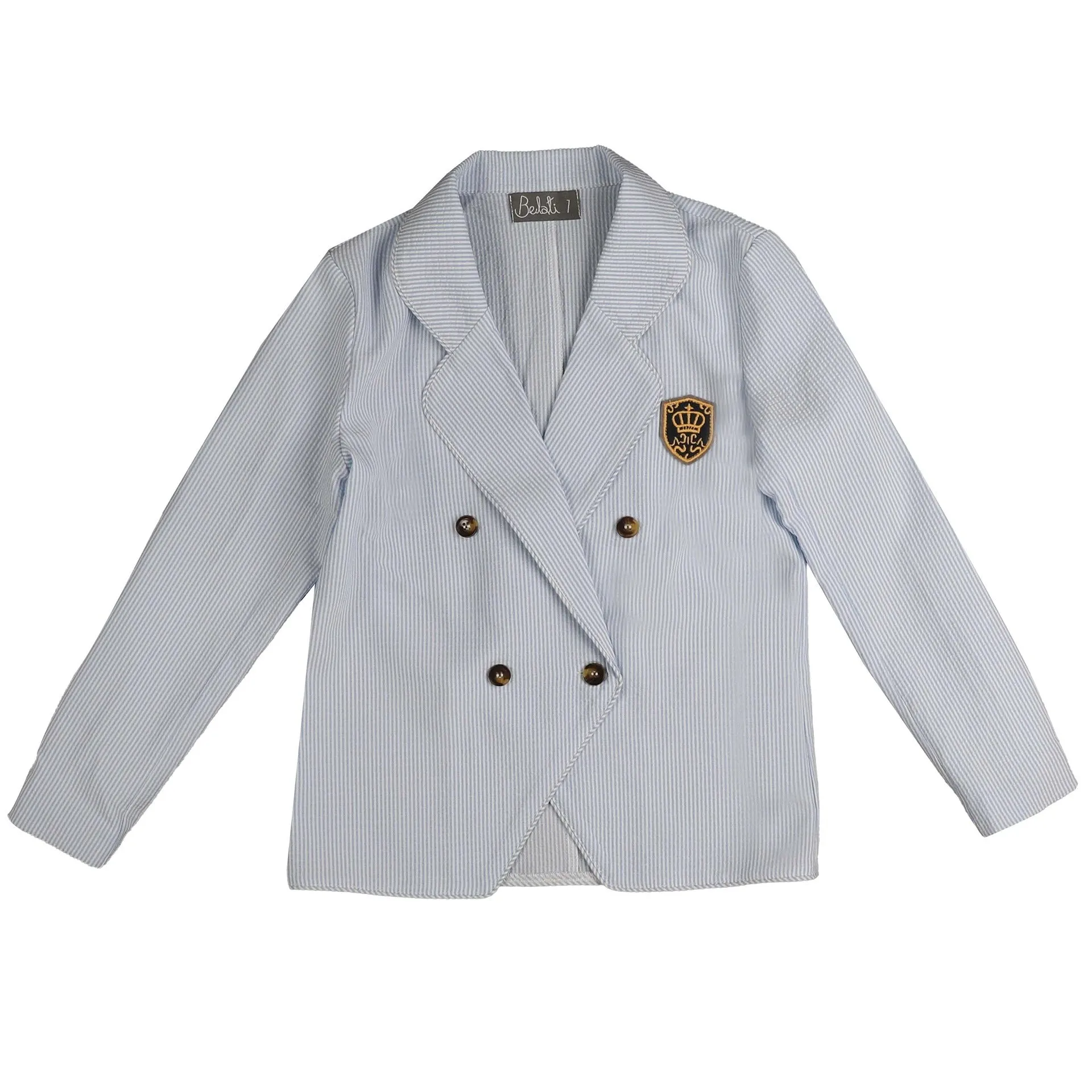 Belati Light Blue Striped Seersucker Jacket (BJ1589)