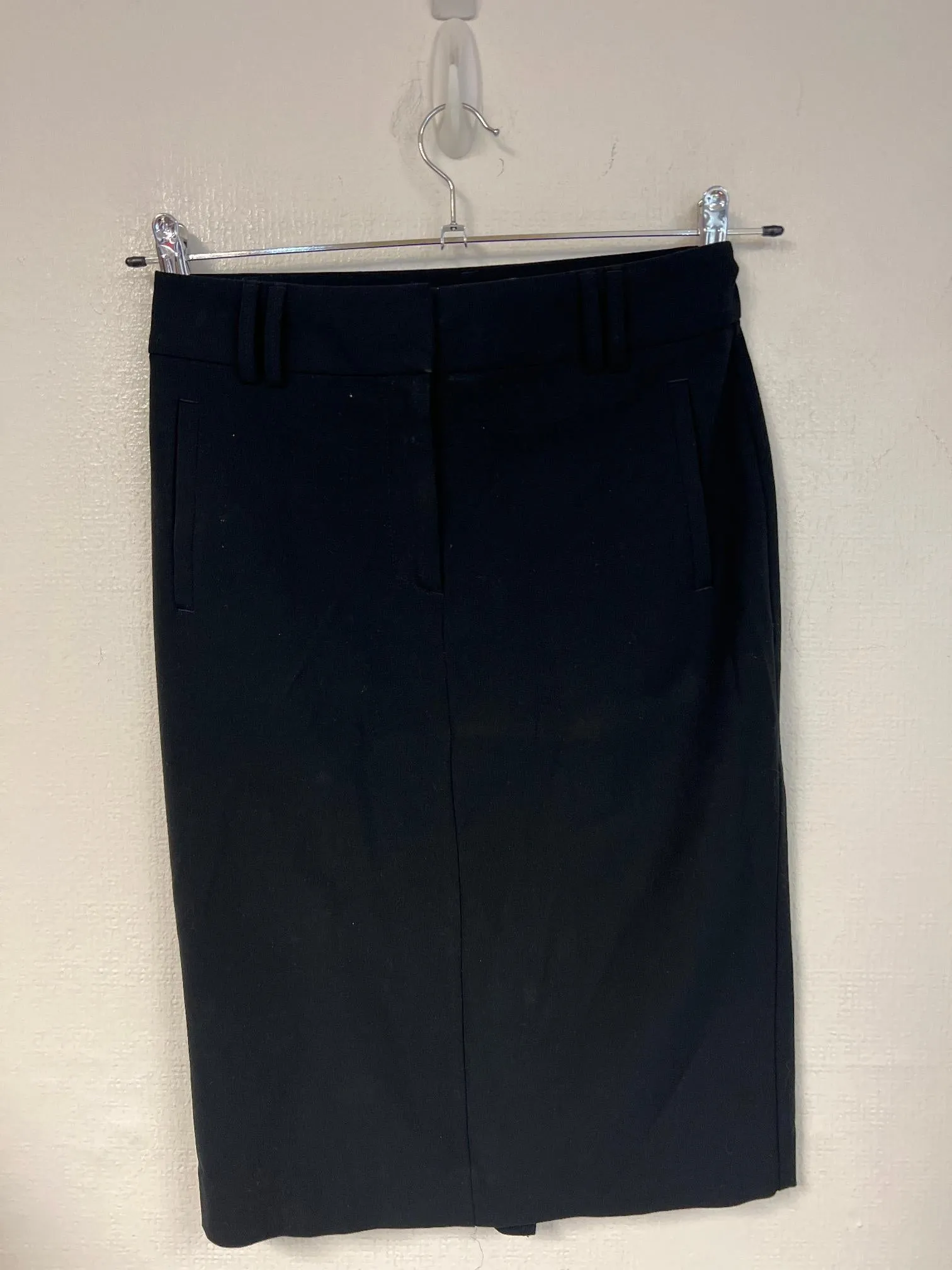 Black pocket detail pencil skirt, M&S, Size 6 (Polyester, Elastane, Viscose)