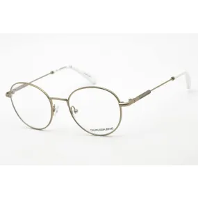 Calvin Klein Jeans Unisex Eyeglasses - Brushed Gold Metal Round Frame | CKJ157AF 702