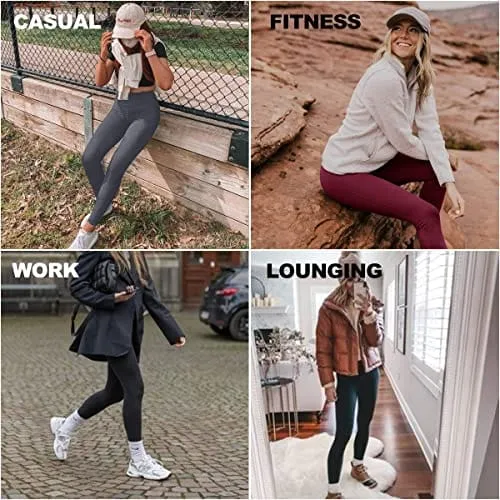 CAMPSNAIL 4 Pack High Waisted Leggings for Women- Soft Tummy Control Slimming Yoga Pants for Workout Running Reg & Plus Size