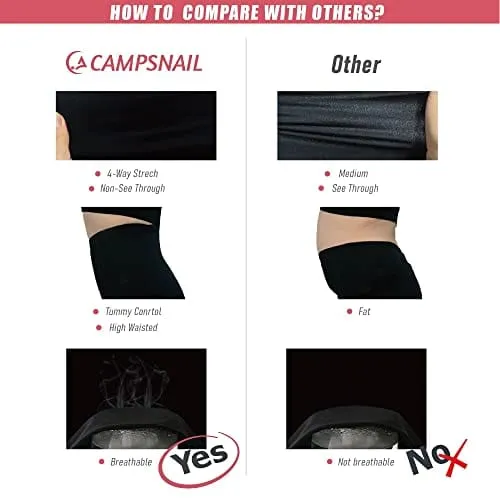 CAMPSNAIL 4 Pack High Waisted Leggings for Women- Soft Tummy Control Slimming Yoga Pants for Workout Running Reg & Plus Size