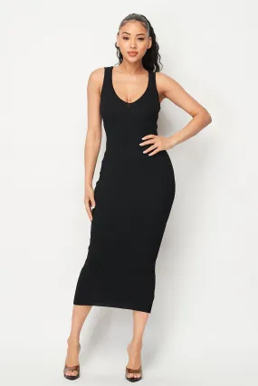 Carmen Ribbed Knit Midi Dress