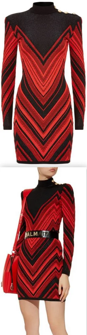 Chevron Knit Bodycon Dress