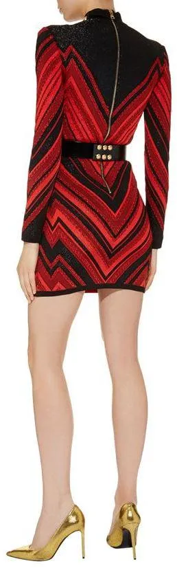 Chevron Knit Bodycon Dress