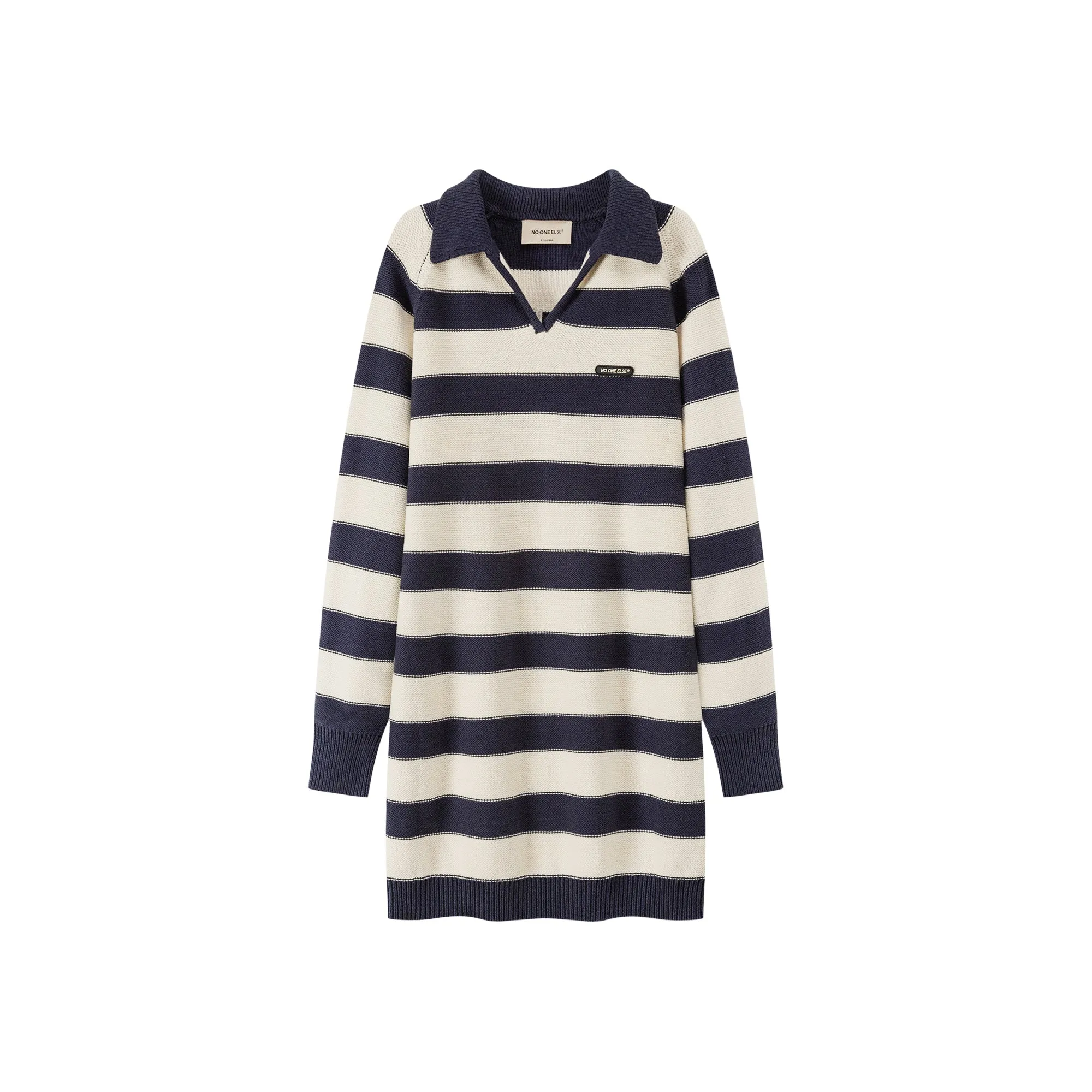 Color Stripe Polo Knit Dress