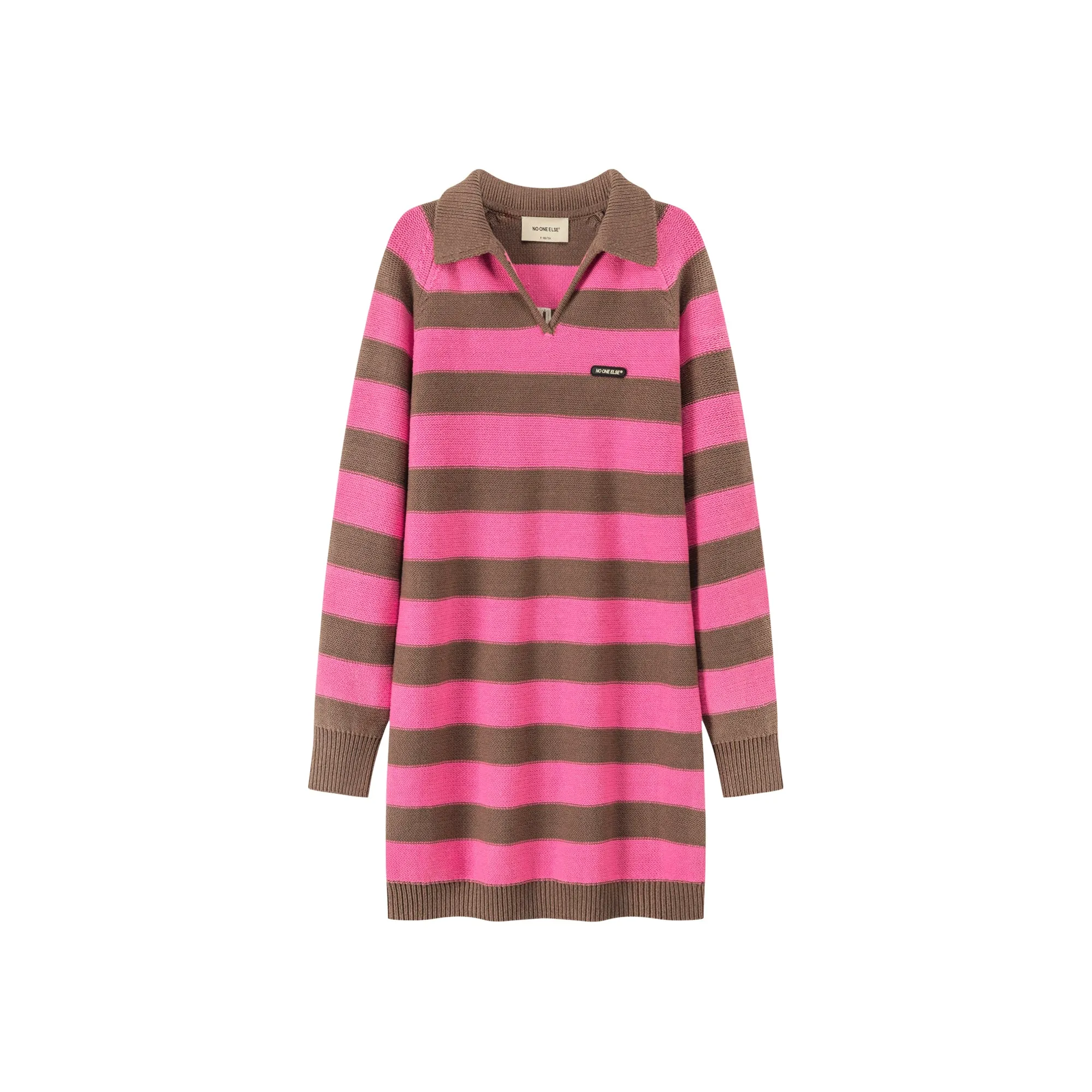 Color Stripe Polo Knit Dress