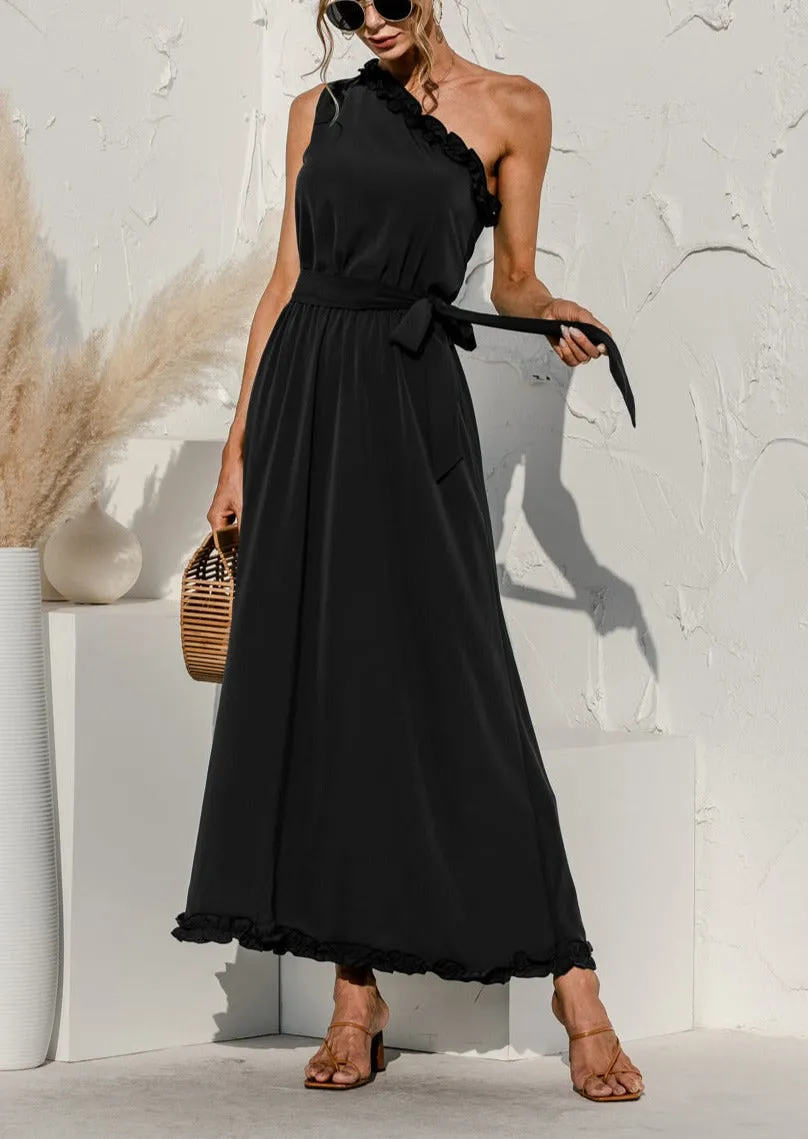 Date Night One Shoulder Maxi Dress