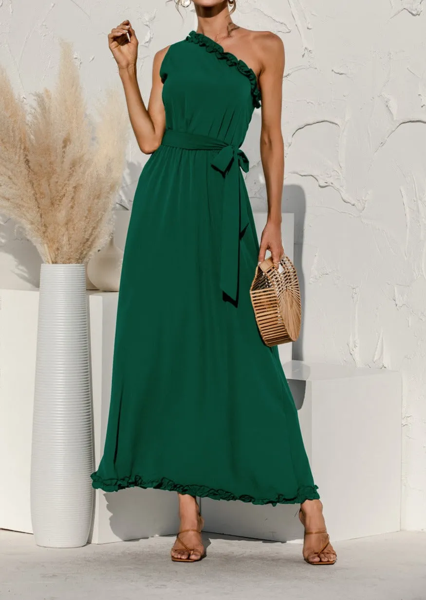 Date Night One Shoulder Maxi Dress