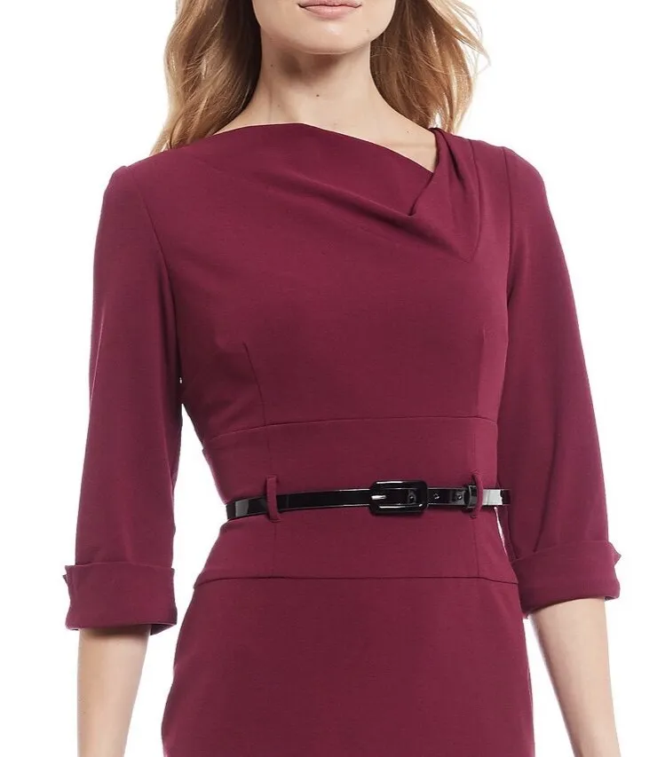 Donna Morgan 3/4 Sleeve Stretch Crepe Bodycon Sheath