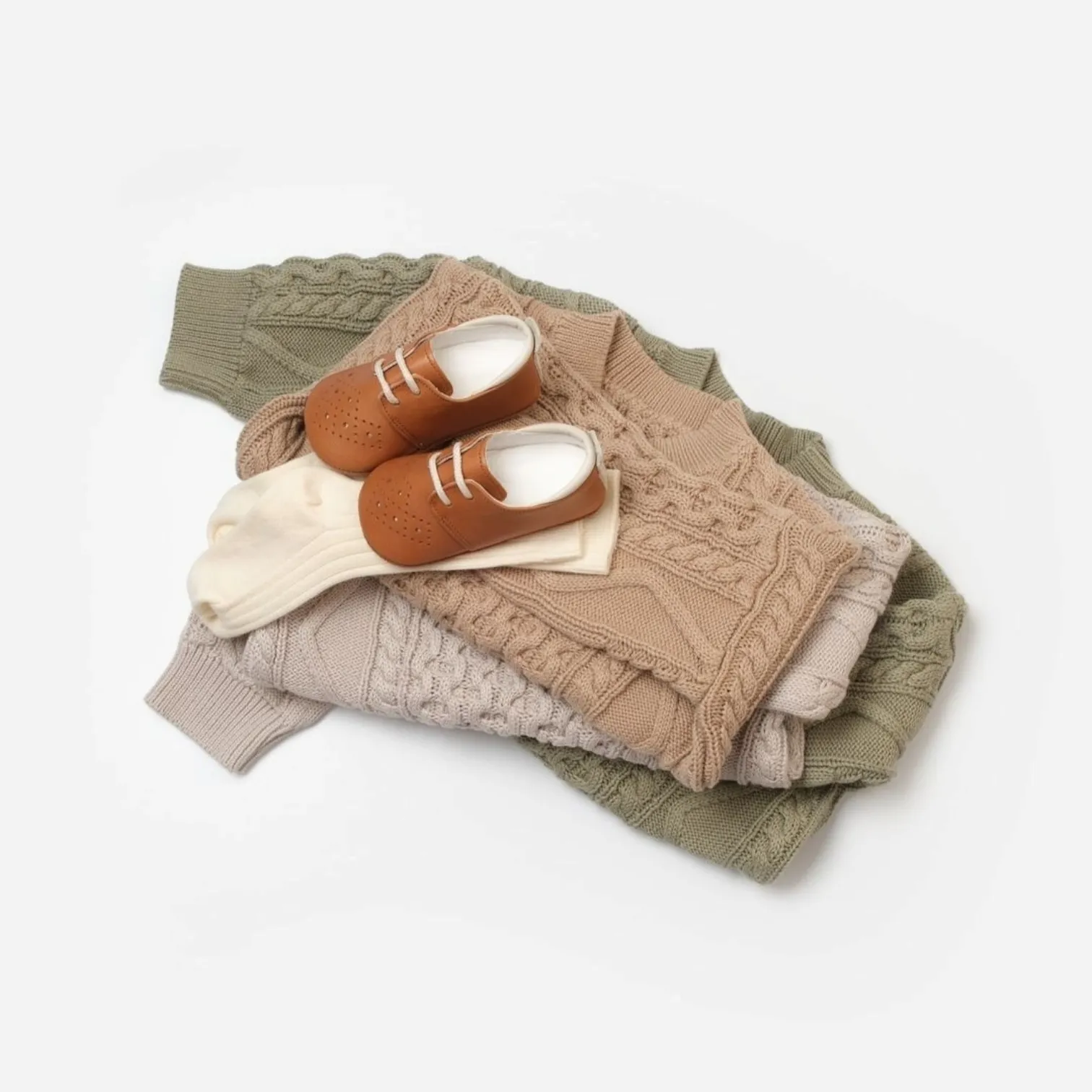 Earth tone knit baby sweater