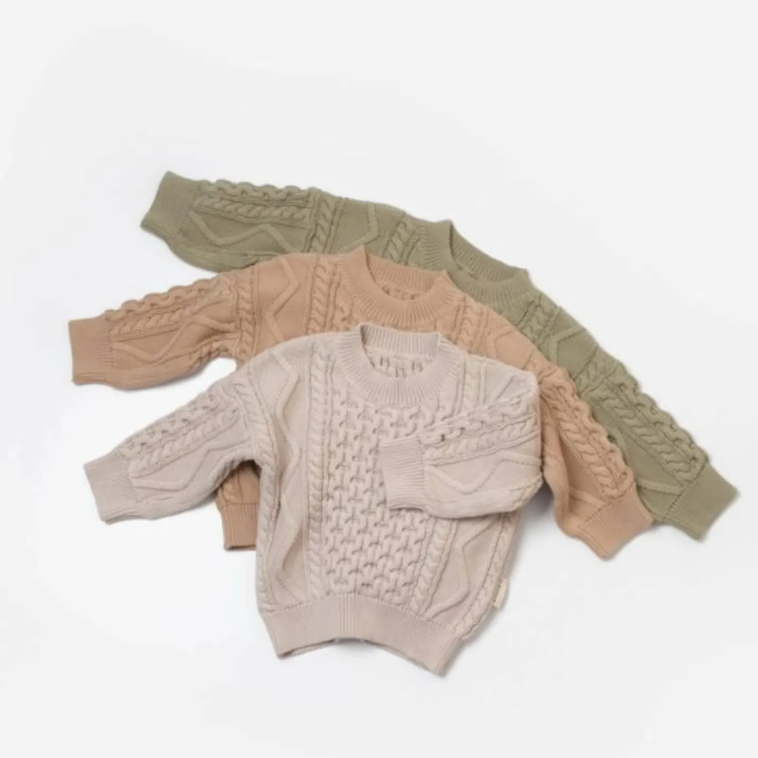 Earth tone knit baby sweater