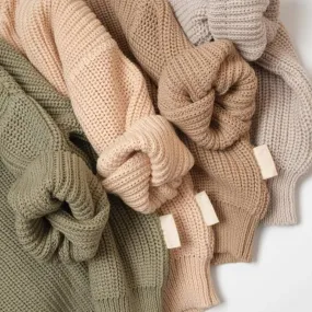 Earth tone knit baby sweater