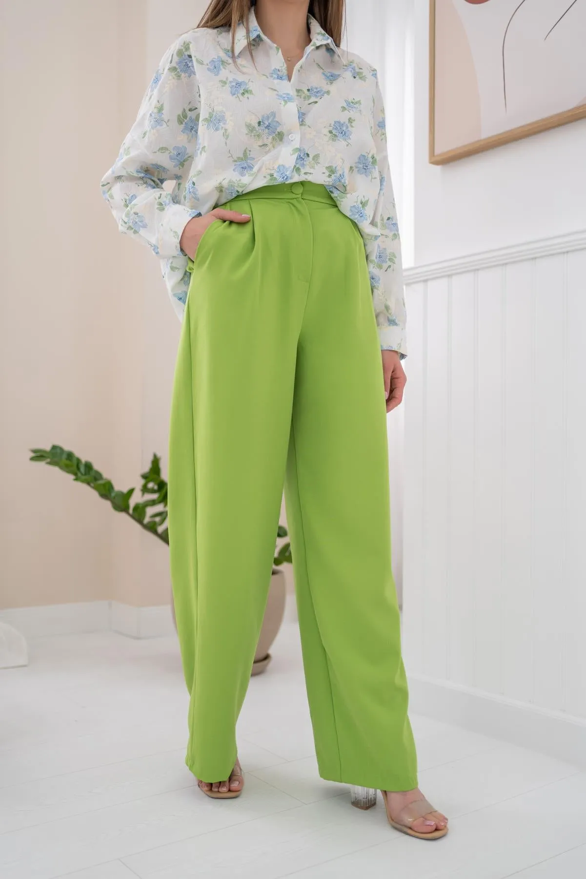 ELS High Waist Pants - Green - Montclair