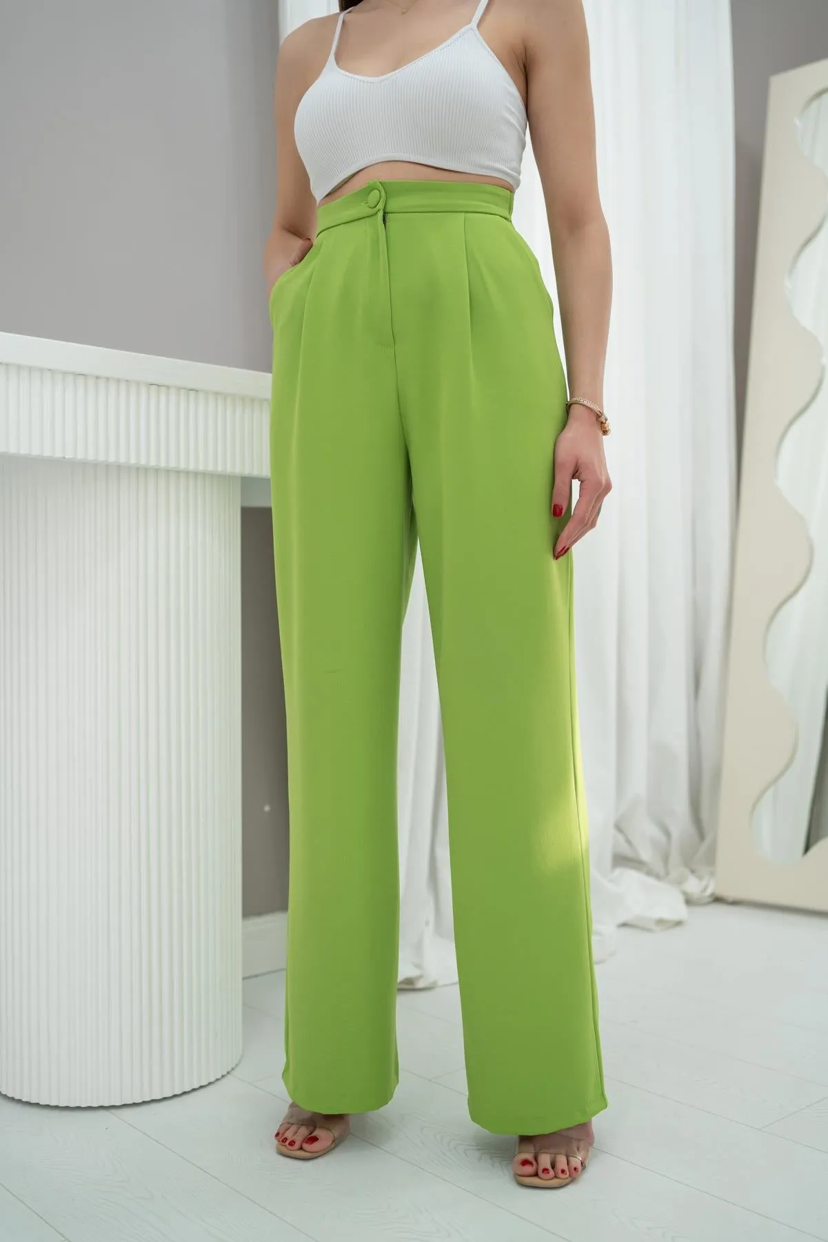 ELS High Waist Pants - Green - Montclair