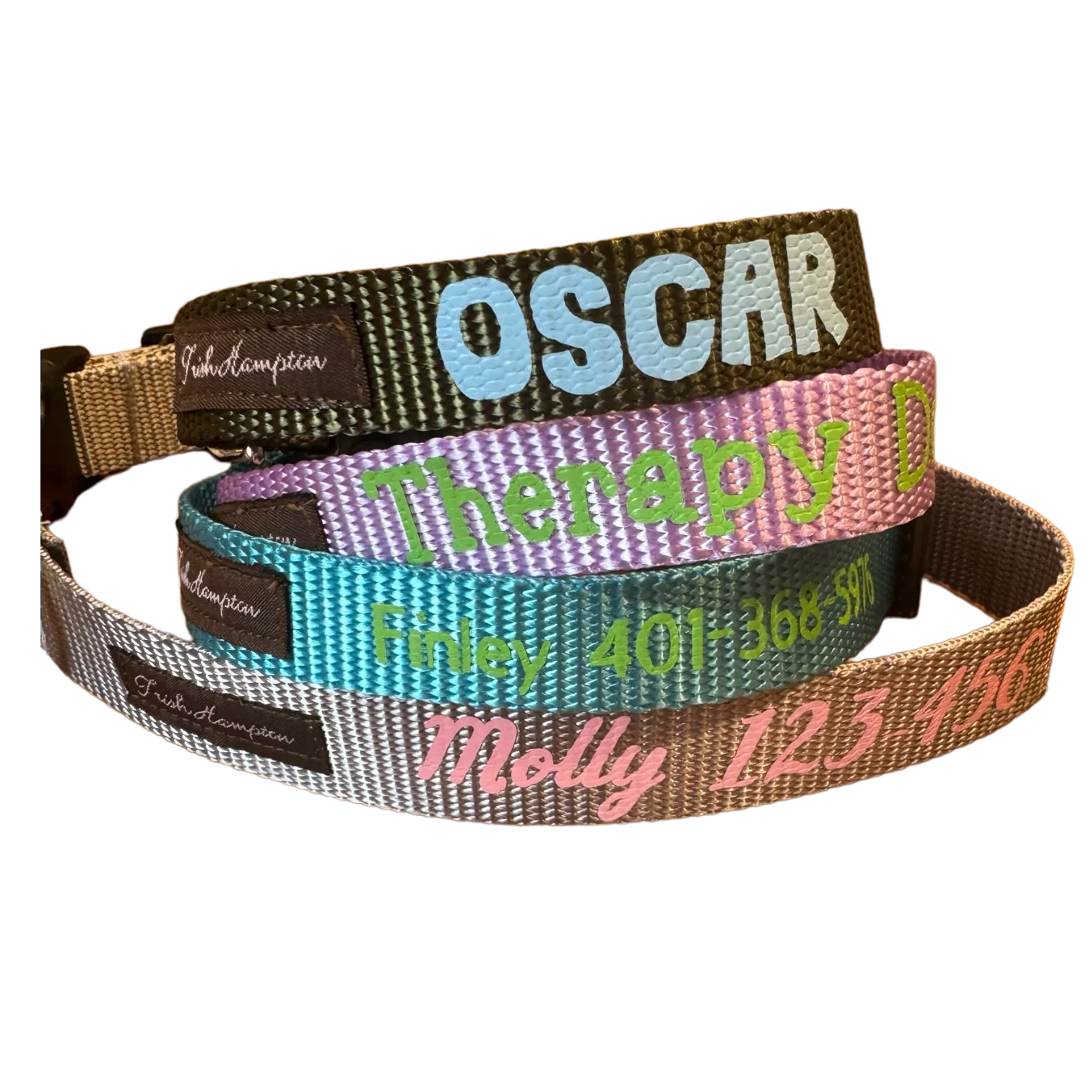 Fluorescent Orange Nylon Webbing Dog Collar - 810