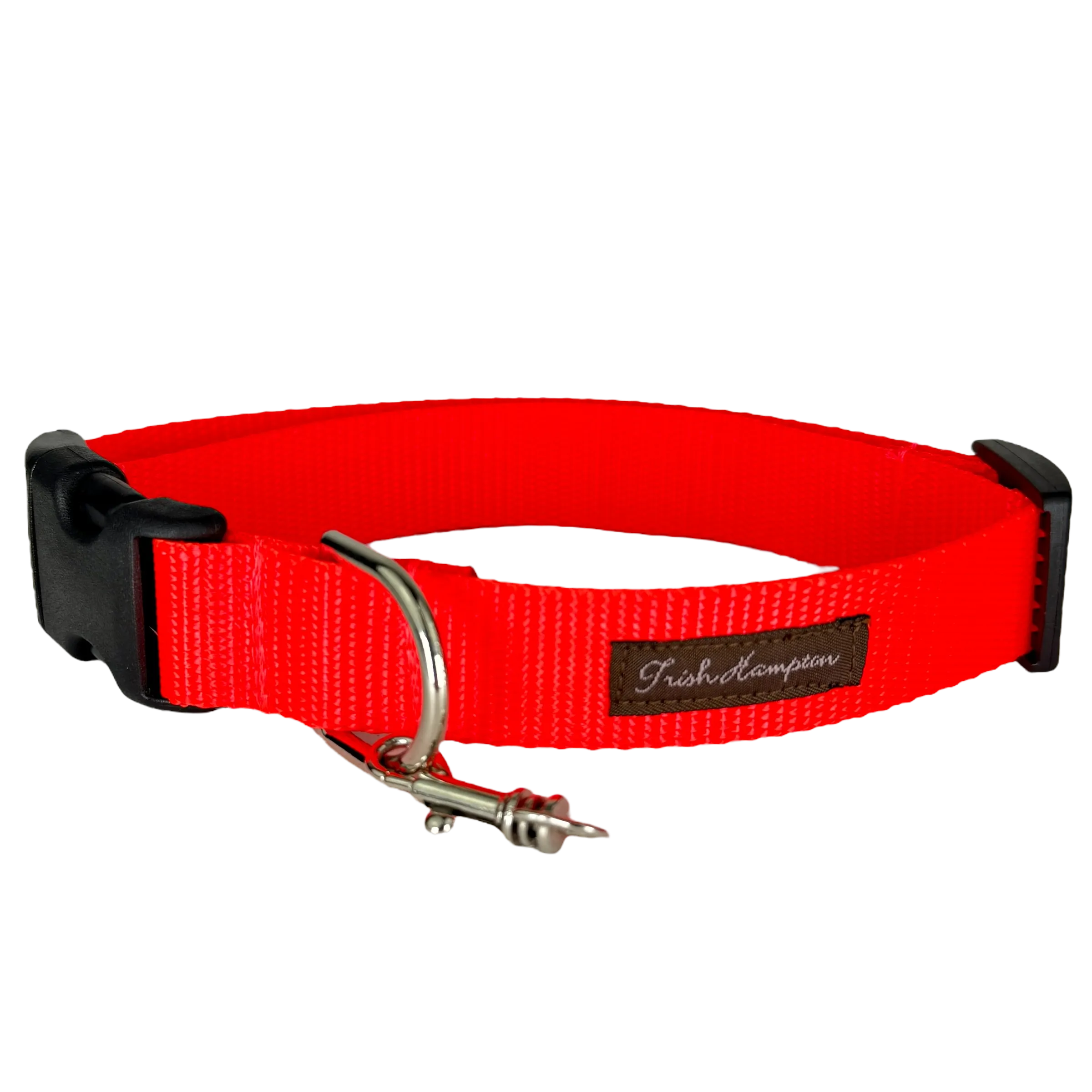 Fluorescent Orange Nylon Webbing Dog Collar - 810