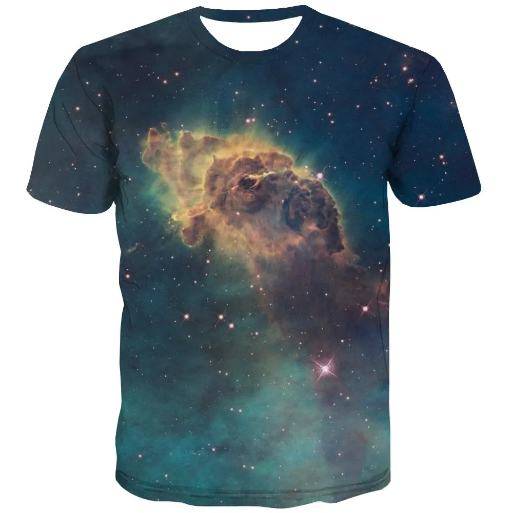 Galaxy T-shirt Men Planet Tshirts Cool Starry Sky T shirts Funny Colorful Tshirts Casual Harajuku T-shirts 3d