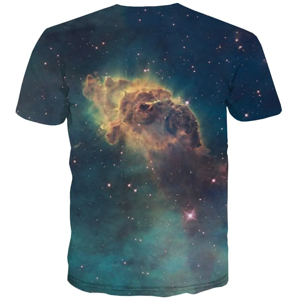 Galaxy T-shirt Men Planet Tshirts Cool Starry Sky T shirts Funny Colorful Tshirts Casual Harajuku T-shirts 3d