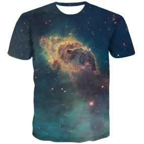 Galaxy T-shirt Men Planet Tshirts Cool Starry Sky T shirts Funny Colorful Tshirts Casual Harajuku T-shirts 3d
