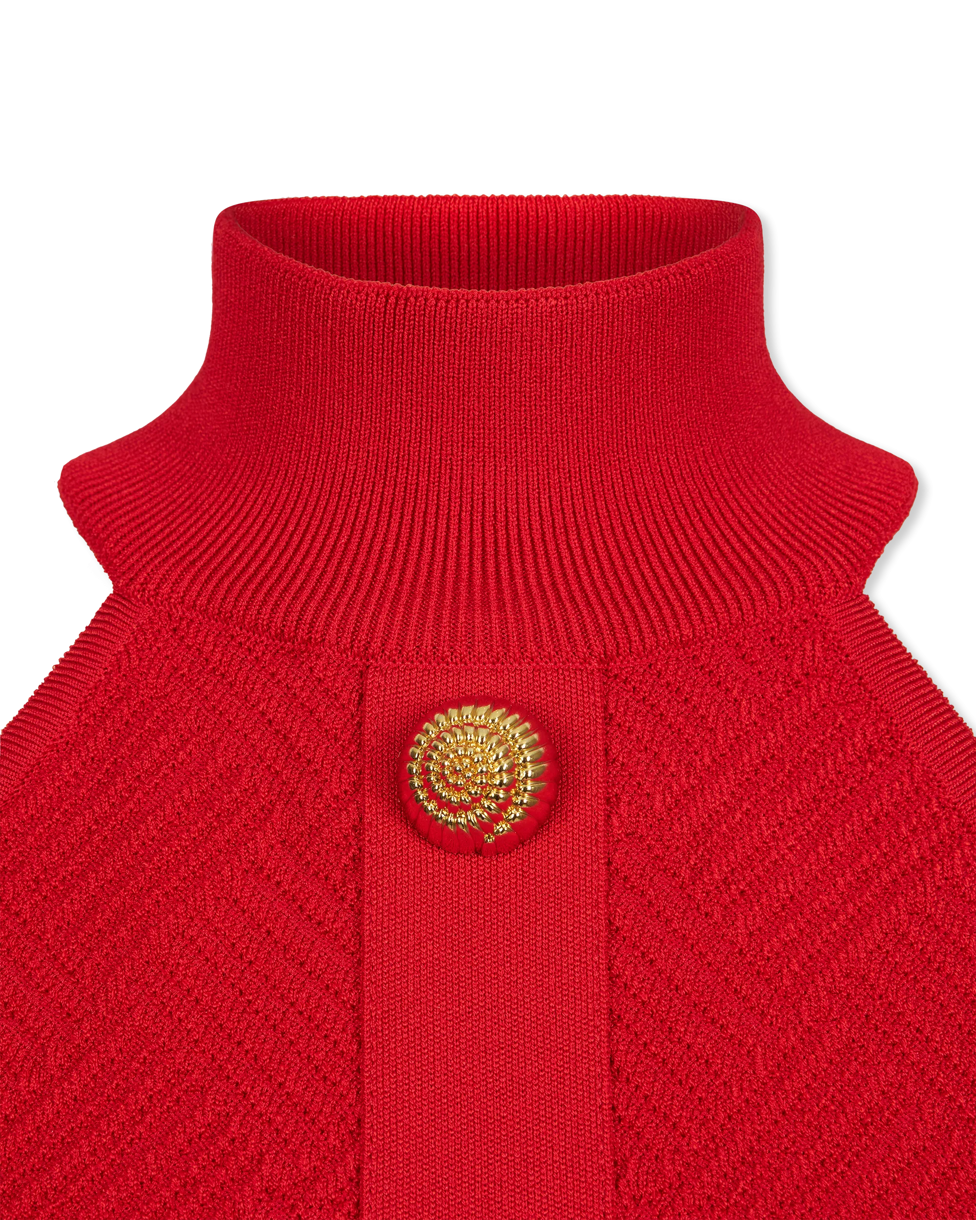 Halterneck Button Knit Mini Dress