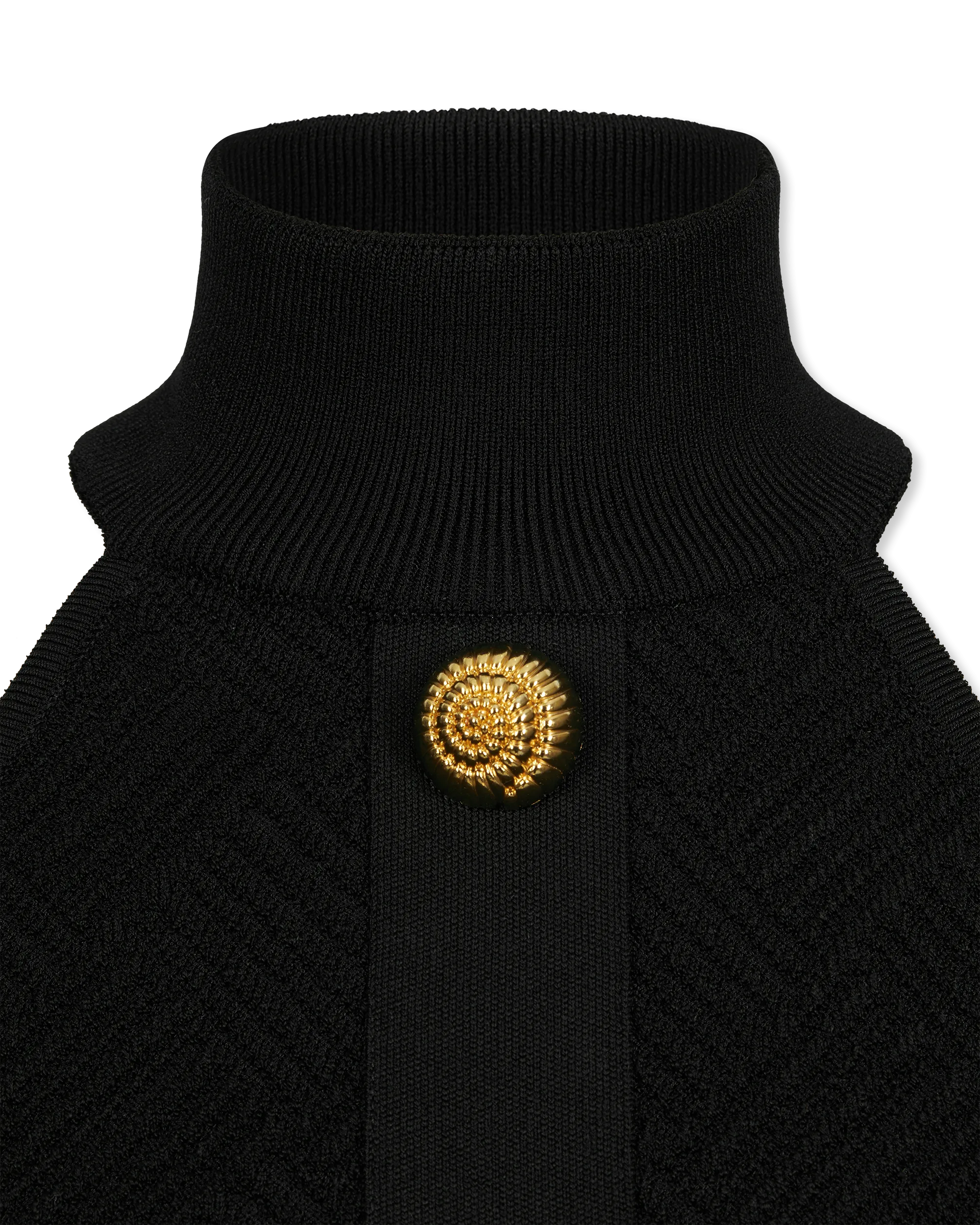 Halterneck Button Knit Mini Dress