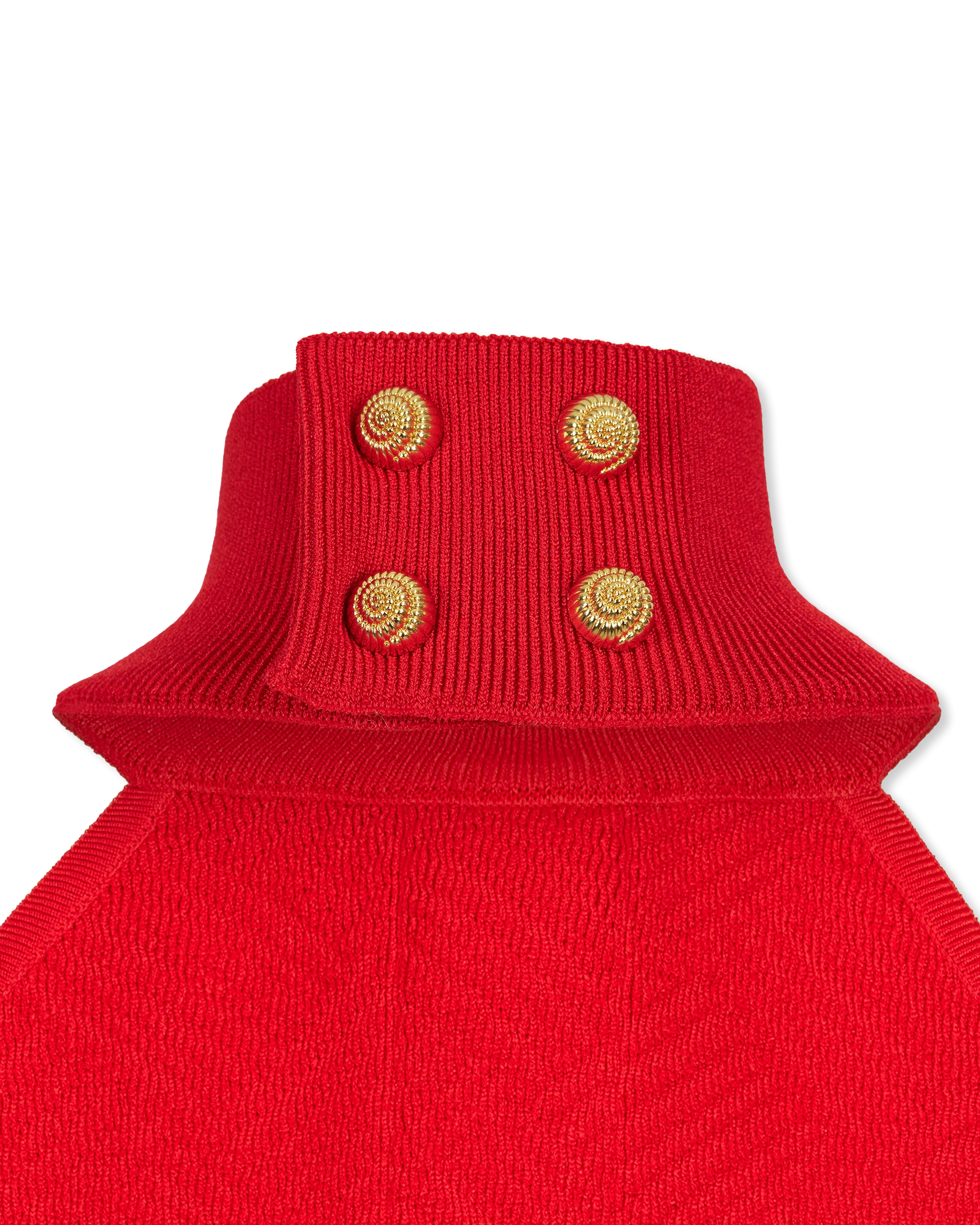 Halterneck Button Knit Mini Dress
