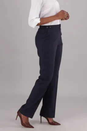 Helga high rise straight leg pants - navy stretch