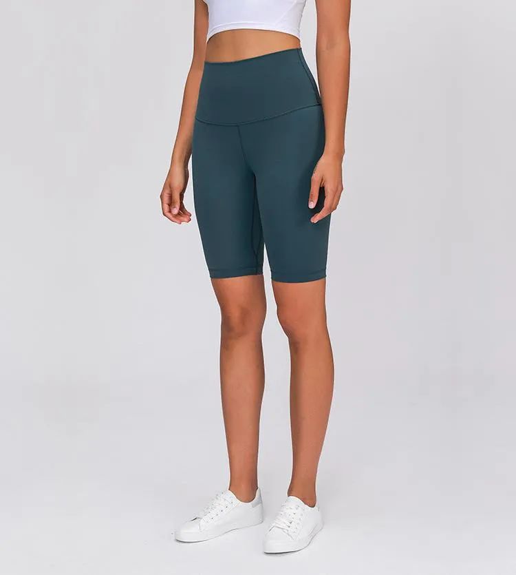 High waist hip yoga pants double-sided sanding elastic slim running pants women