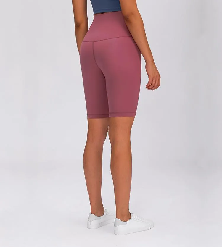 High waist hip yoga pants double-sided sanding elastic slim running pants women
