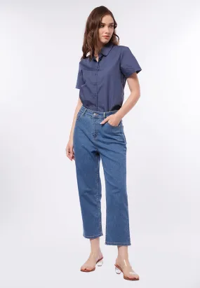 High Waist Tapered Denim Pants
