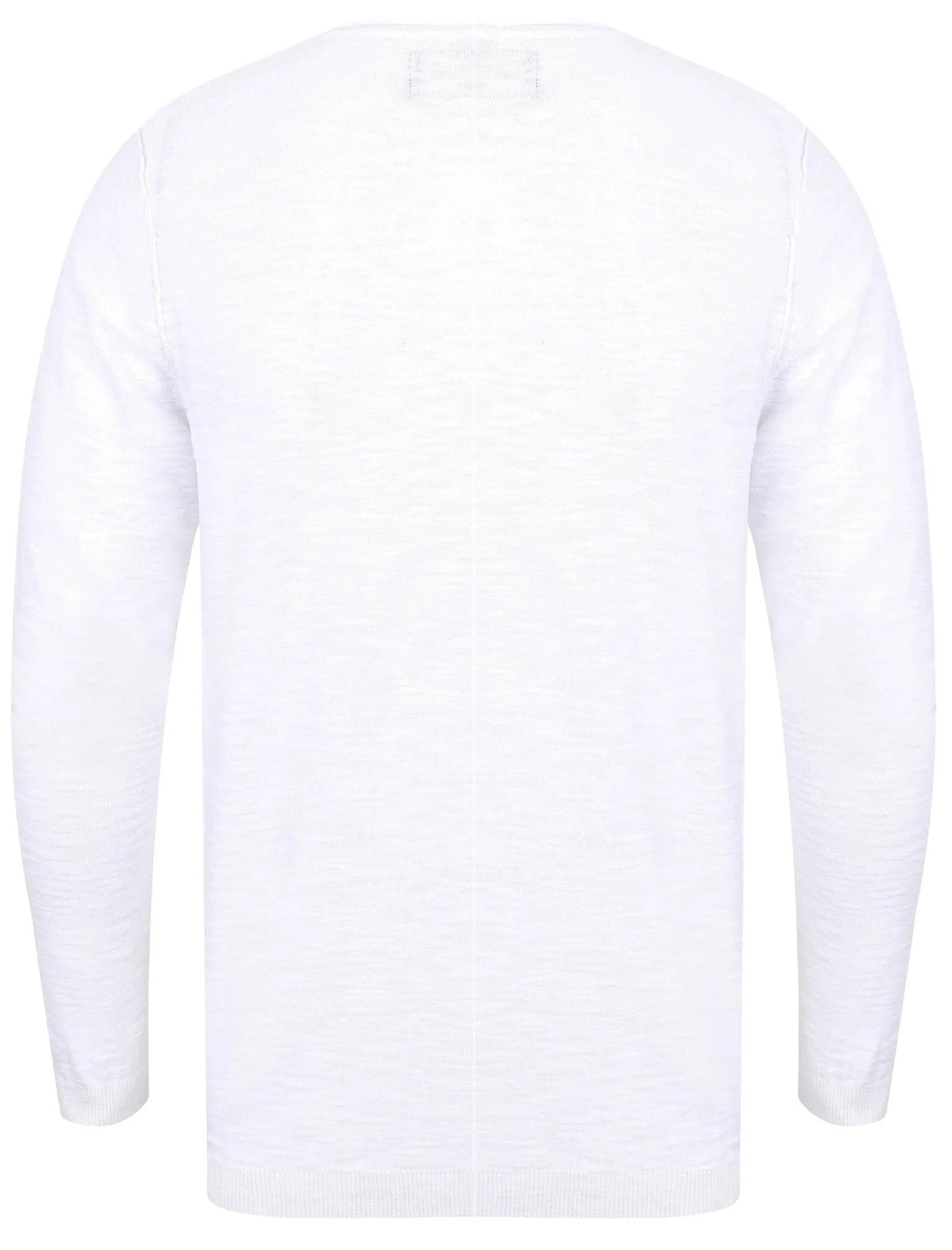 Hoggle Cotton Slub Henley Jumper In Optic White - Dissident