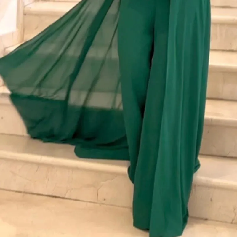 Hollow Halter High Waist Swing Wrap Waist Jumpsuit